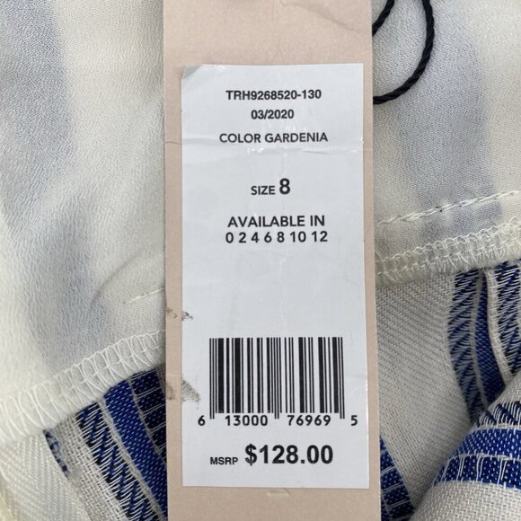 BCBG Generation Women's Size 8 Jumpsuit Gardenia Peplum Sleeveless Stripe Romper - Picture 9 of 16